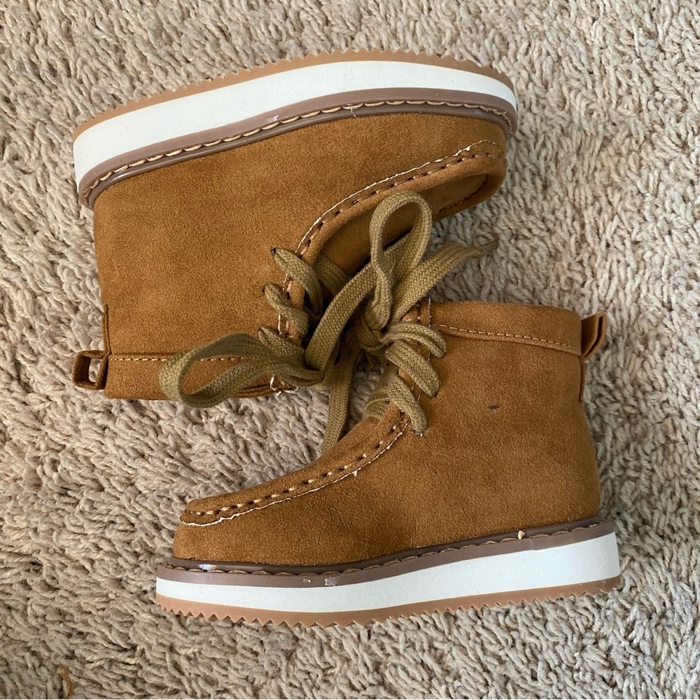 Toddler Moc Toe Boots, Cognac, Size 5 - Picture 6 of 11
